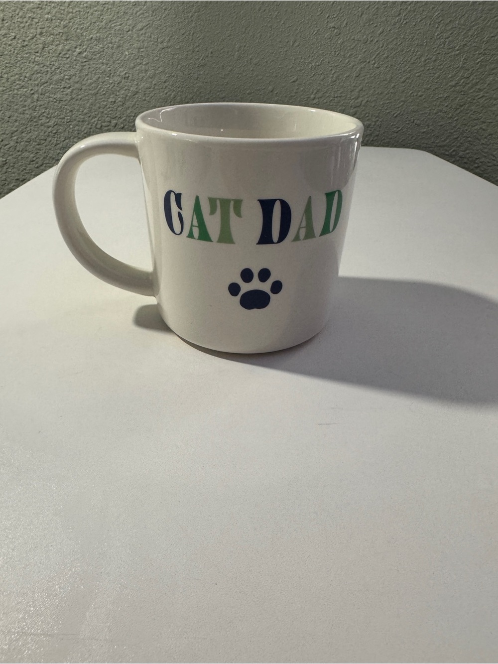 Cat Dad Ceramic Mug - Blue and Green